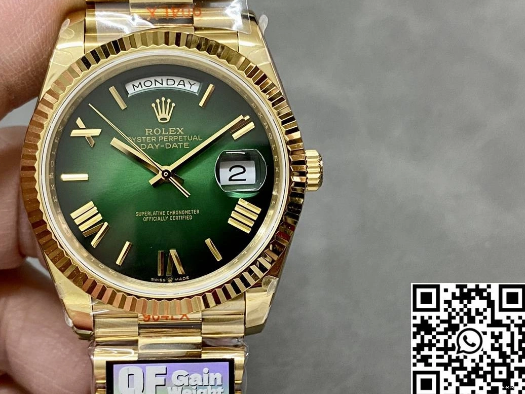 v5 Rolex Date Day Green M228238-0069 Dial 1023 Steel Tungsten Factory Bold QF 0717